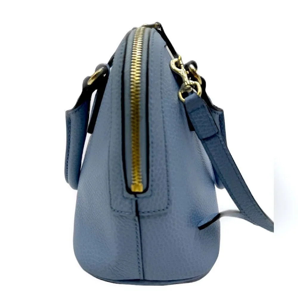 Auth Gucci Small Dollar Calfskin Dome Mineral Blue 2way GG Charm Bag Satchel - Picture 4 of 16